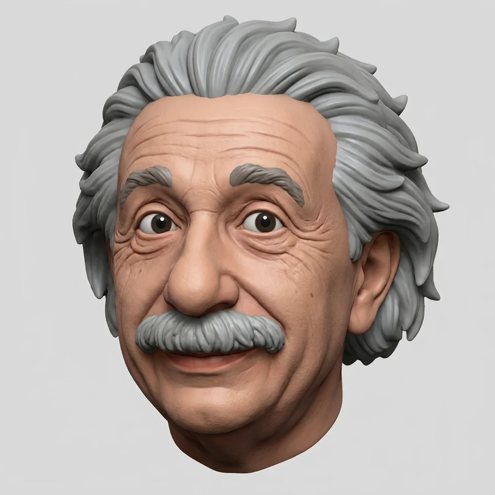 Albert Einstein concept image, before 3D generation