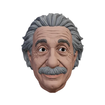 Albert Einstein — a render of the saved 3D head