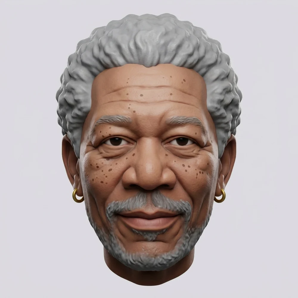 Morgan Freeman concept image, before 3D generation