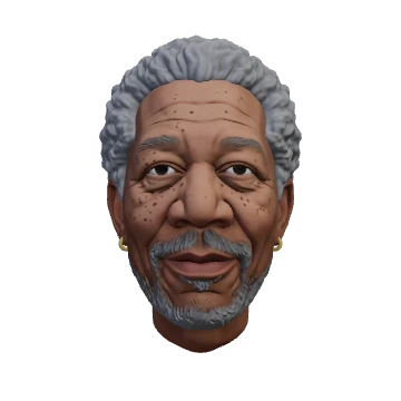 Morgan Freeman — a render of the saved 3D head